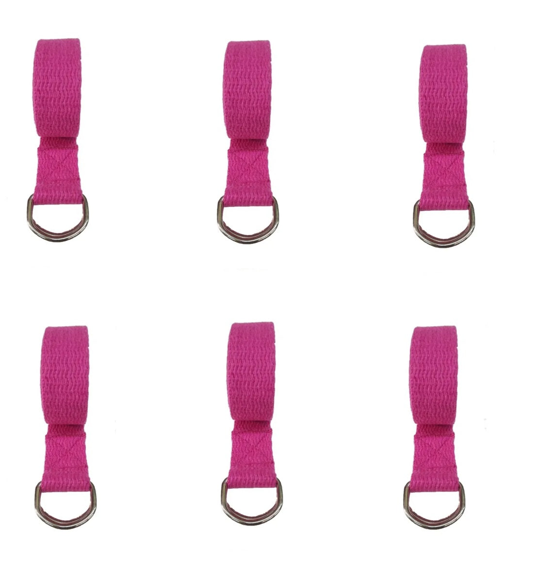6 peças Yoga Strap - Cinto Para Alongamento - Cor Pink